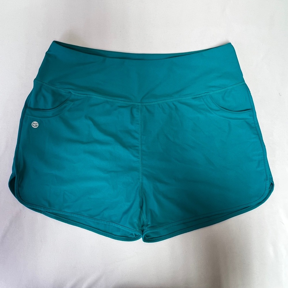 Gradual Womens Athletic Shorts Teal Blue High Waisted Running Gym XXL NWT